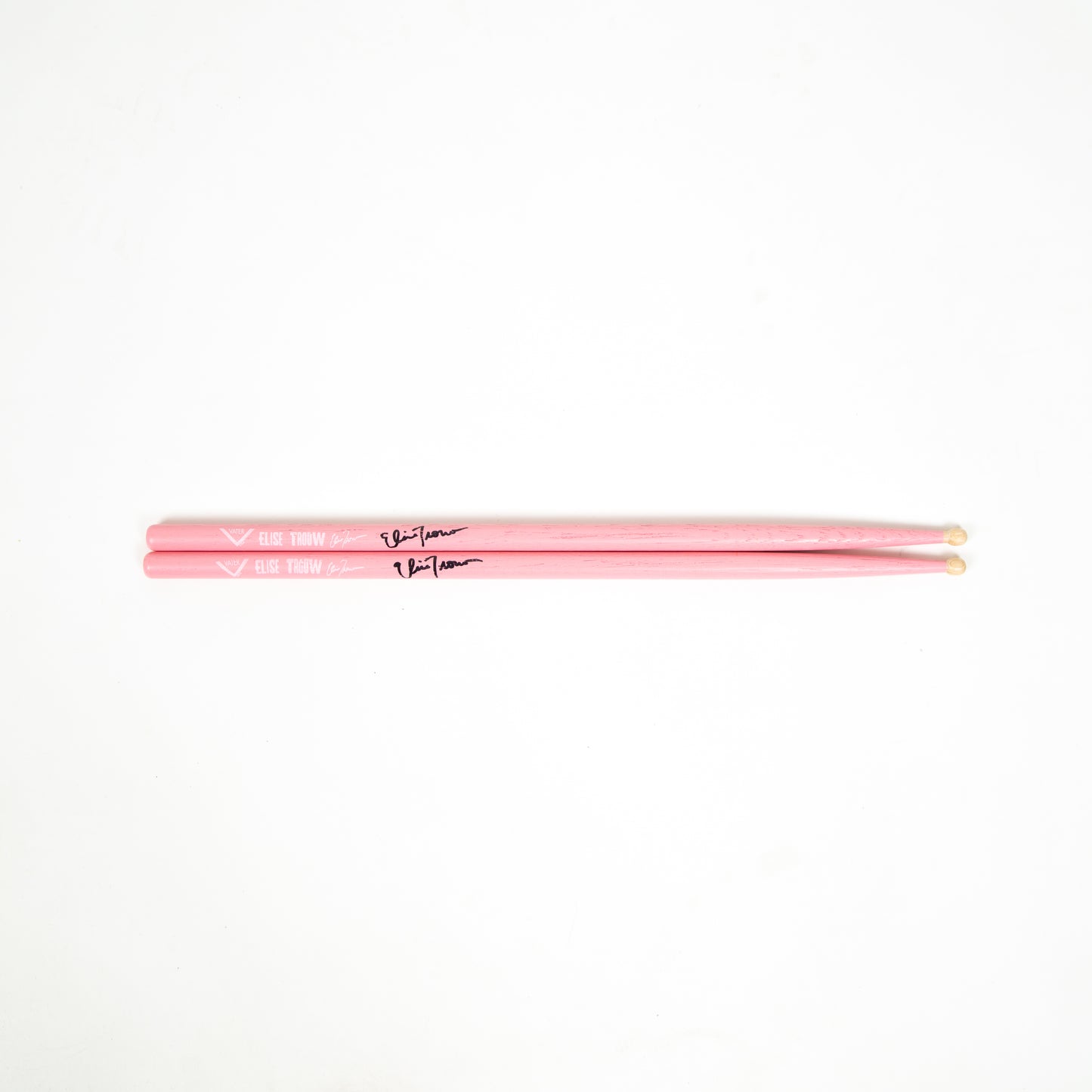 ET signature autographed pink vater drumsticks Elise Trouw